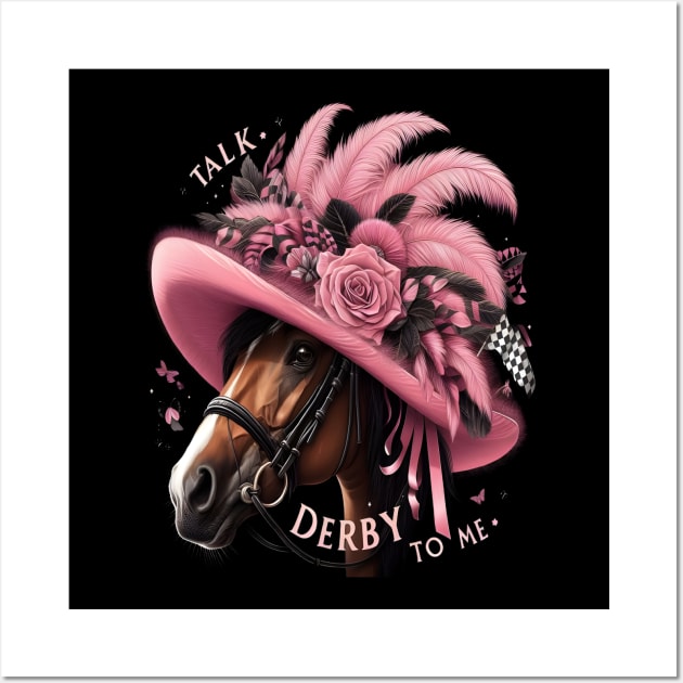 Cute Horse 150th Derby Day 2024 Horse racing Fascinator Wall Art by justingreen